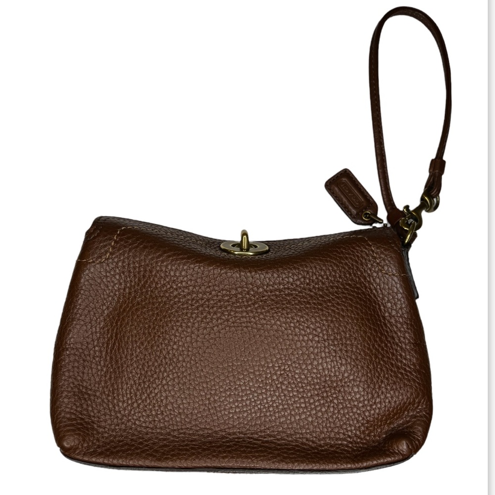 COACH PEBBLED LEATHER WRISTLET